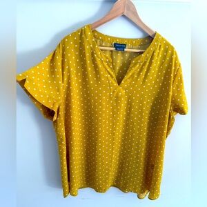 Van Heusen Yellow Polka Dot Blouse